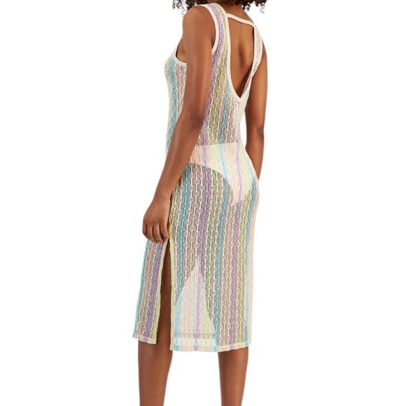 Miken Women’s Open Knit Sleeveless Swimsuit Cover Up Dress Size M - Picture 2 of 3